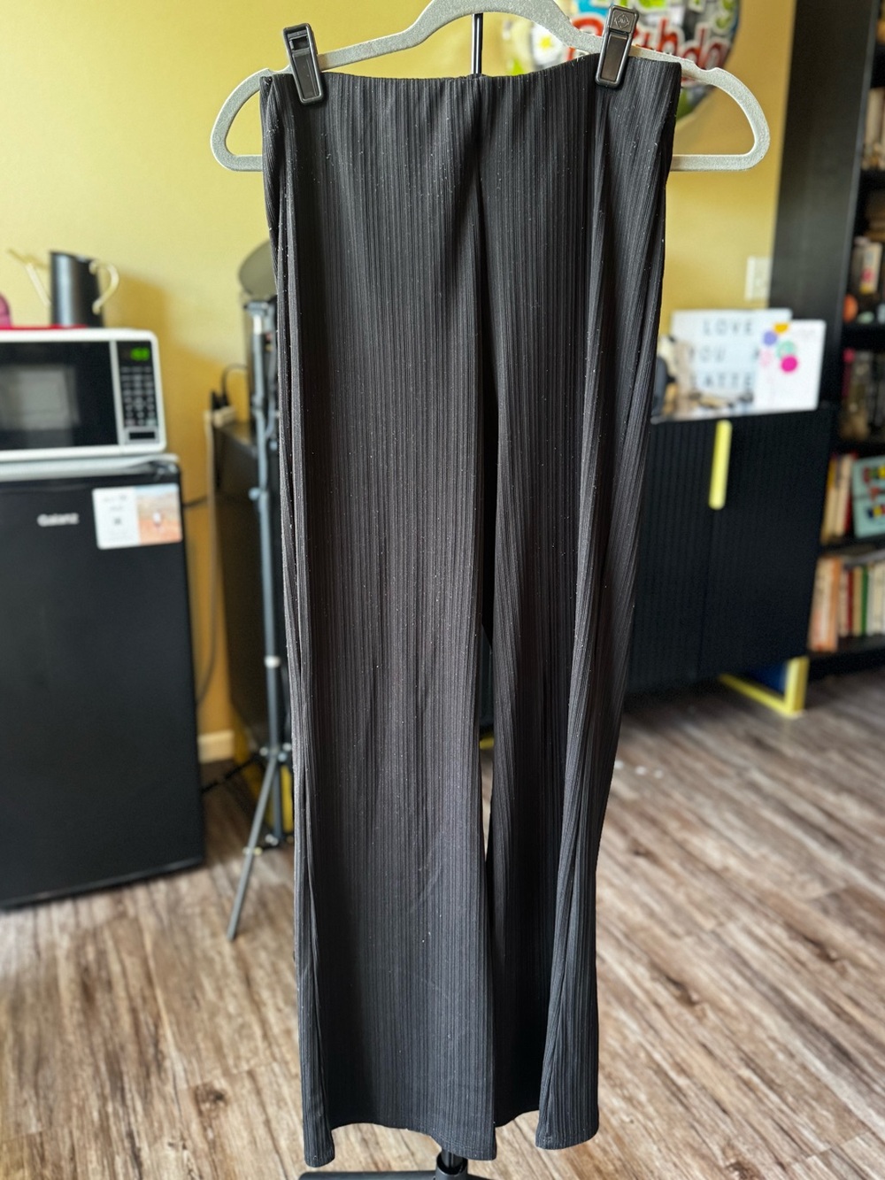 Primark Black Pleated Boot-Cut Trousers